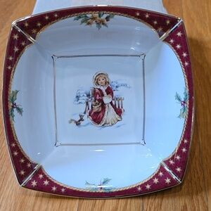 NEW **Goebel Christmas Bowl Winter Collection 6 3/4” Square – Made in Germany**